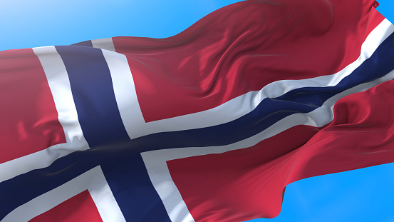 Norway waving flag. Norwegian background.\