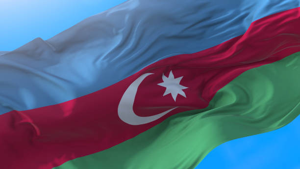 kreative illustration - azerbaijan flag stock-fotos und bilder