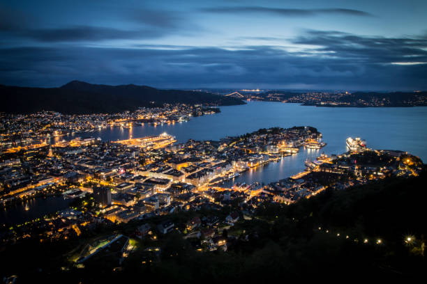 istock Bergen at Midnight from Floyen 1222252338