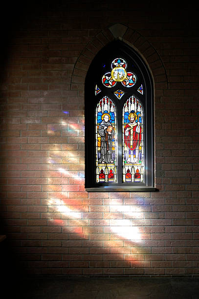 istock Afternoon Sun Passing Through Stained Glass Window 122225245