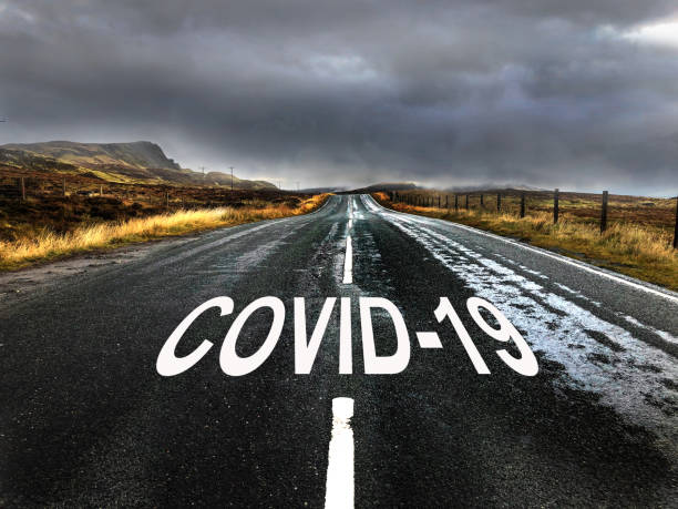 Road with diminishing perspective and text 