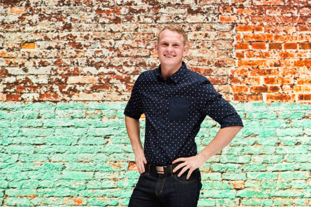istock Caucasian young male wearing shirt 1222263399