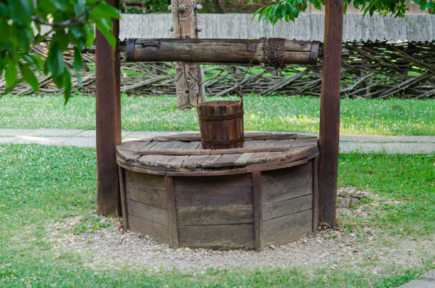 istock Rural rustic wooden well 1222270559