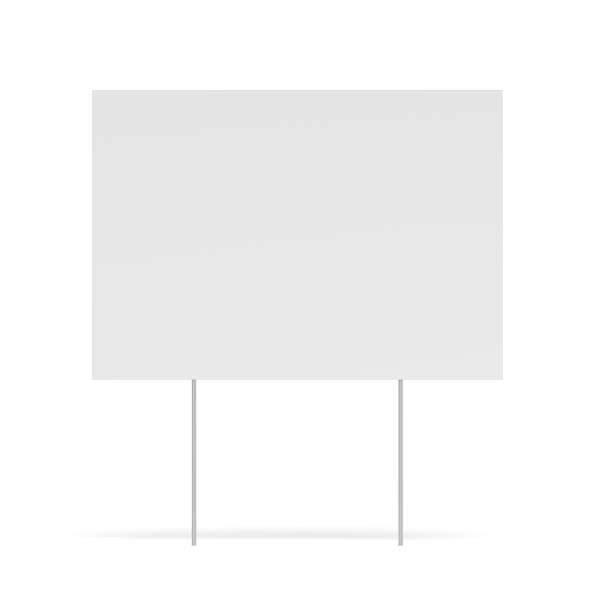 yard sign, white background, isolated, 3d rendering