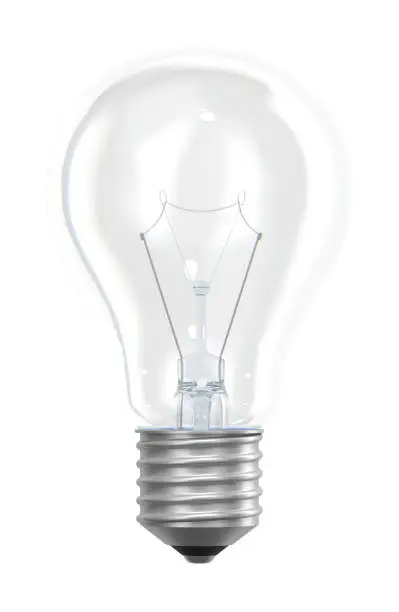 Photo of light bulb isolated 3d rendering