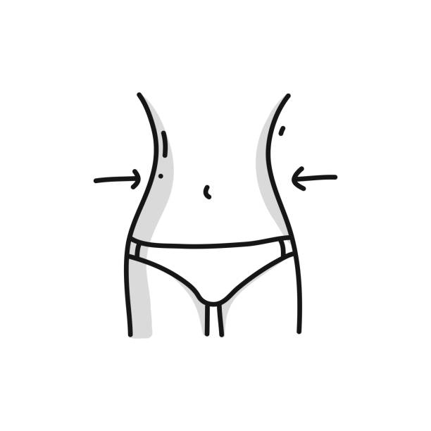 istock Exercise, Fitness Waist Line Icon, Outline Doodle Vector Symbol Illustration 1222283966