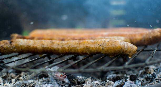 istock Grilled pork and beef sausages. 1222284345