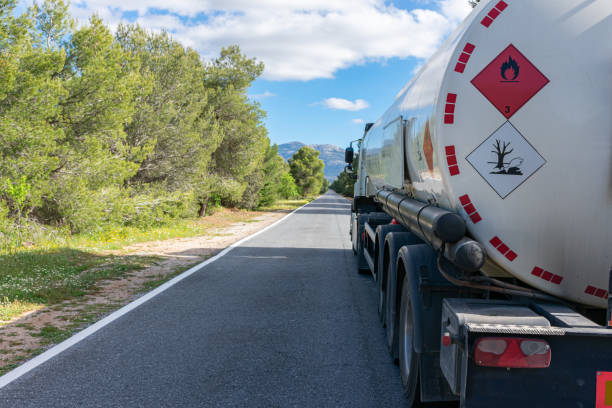 istock Hazard labels for flammable and polluting liquid 1222287747