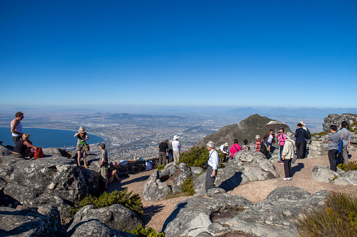 Capetown, South Africa - 25th February 2013 - Visitors from all over the world visiting Cape Town's biggest tourist spot: Table Mountain