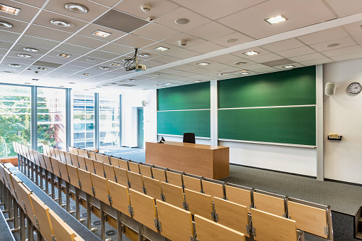 Photo of empty classroom in school