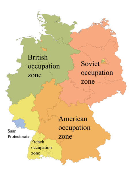 連合国占領下のドイツ地図 - allied forces illustrations点のイラスト素材／クリップアート素材／マンガ素材／アイコン素材