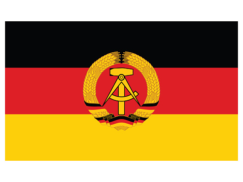 Vector Illustration of the Flag of East Germany (German Democratic Republic - GDR, 1949–1990)