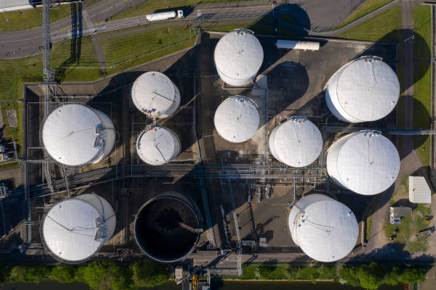 istock Fuel Storage Tanks, Aerial View 1222304528
