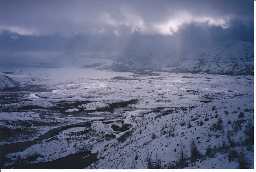 Overcast snow scene at Mt. St. Helens.