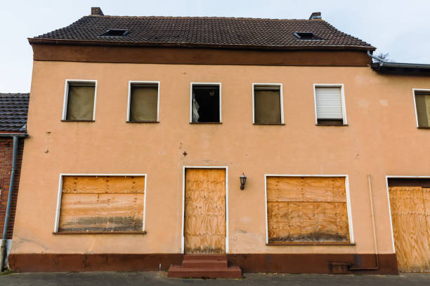 view of yet remaining houses in Kerpen-Manheim, Western-Germany, that is mostly relocated for the open-pit coal mine Hambach