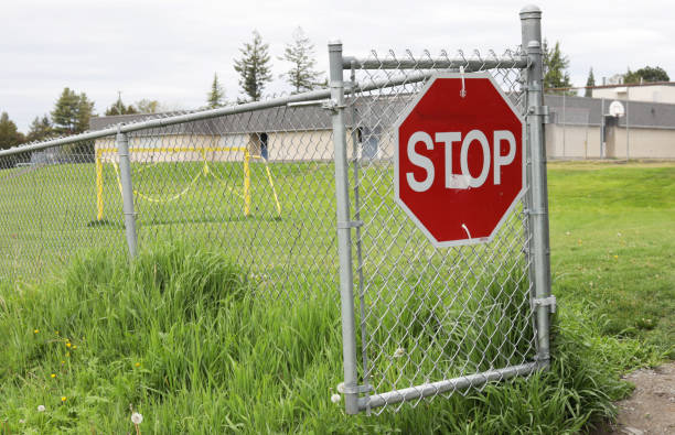 istock STOP Sign at a Schooyard Entrance 1222310749