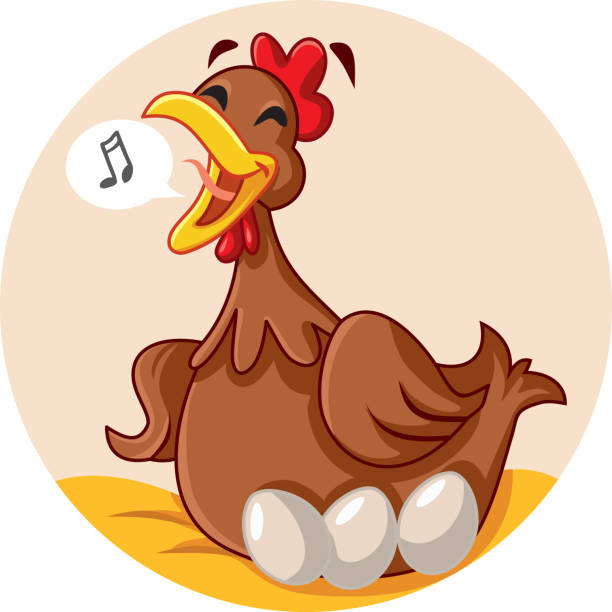 Funny Hen Sitting On Eggs Singing Cartoon Mascot Stock Illustration -  Download Image Now - Chicken - Bird, Hen, Happiness - iStock