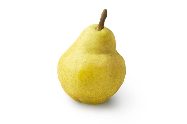 istock Ripe yellow pear fruits isolated on a white background with shadow. 1222326538