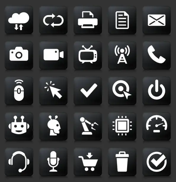 Vector illustration of Modern technology icon set