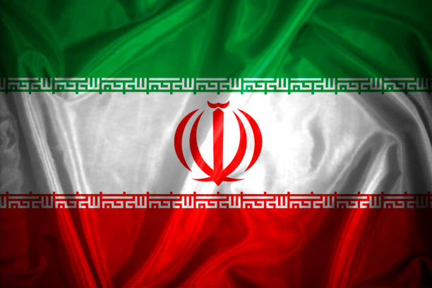 istock Iranian flag, waving and shining of silk 1222338544