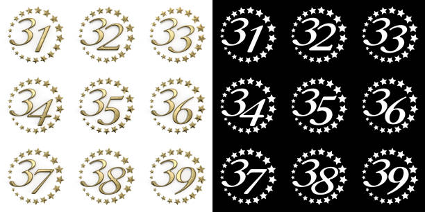 istock Set of numbers from thirty-one to thirty-nine 1222338730