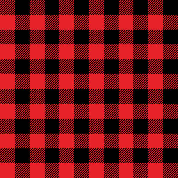 ilustraciones, imágenes clip art, dibujos animados e iconos de stock de patrón de buffalo plaid seamless - tartan plaid textured pattern