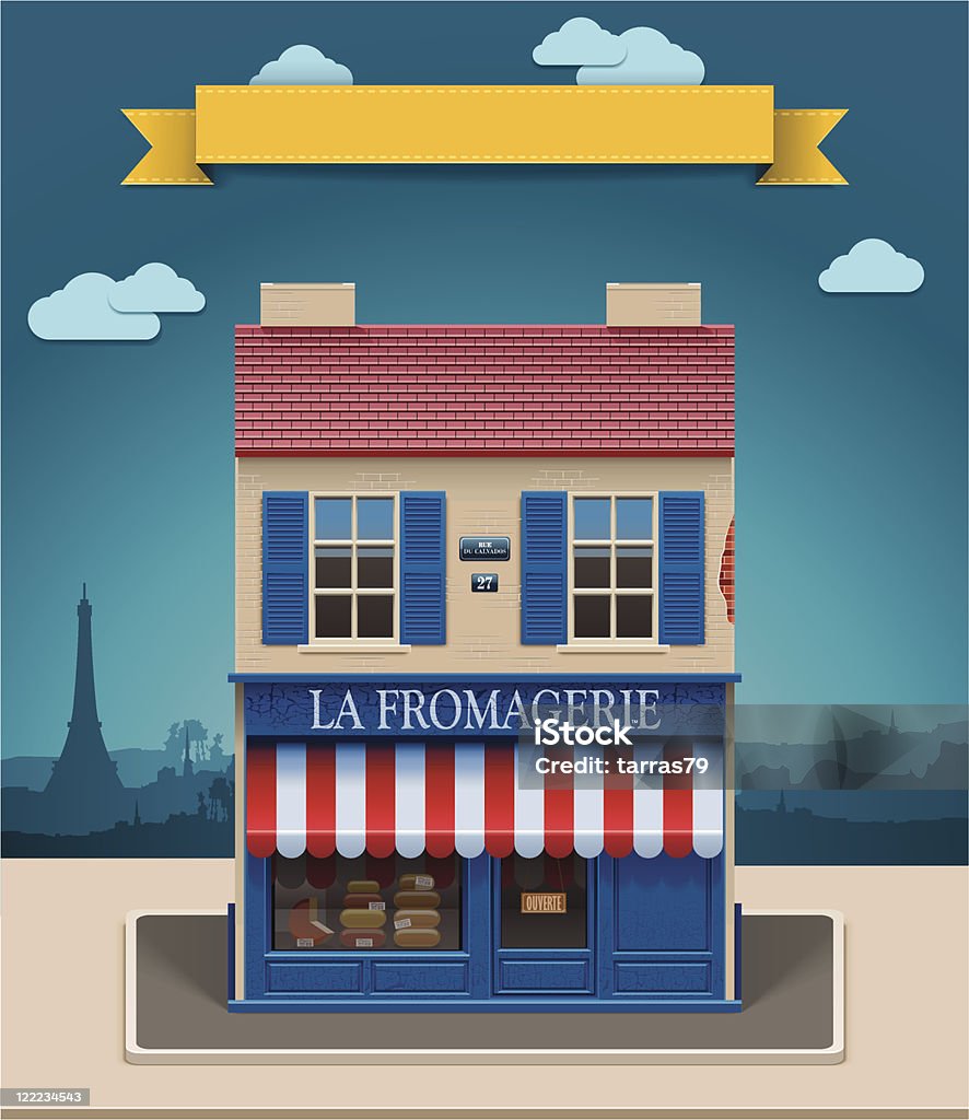 Fromage boutique XXL icône - clipart vectoriel de Paris - France libre de droits