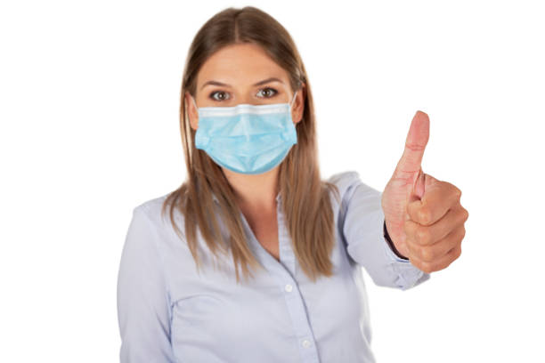 istock Woman with mask on isolated 1222345555