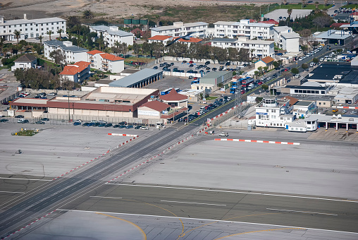 The runway of Gibraltar International Airport