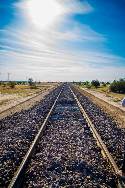istock Indian Railways Track, with beautiful sky 1222346437