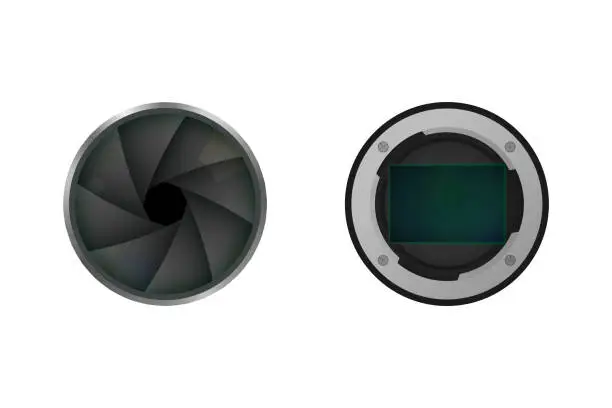 Vector illustration of Image sensor and shutter.