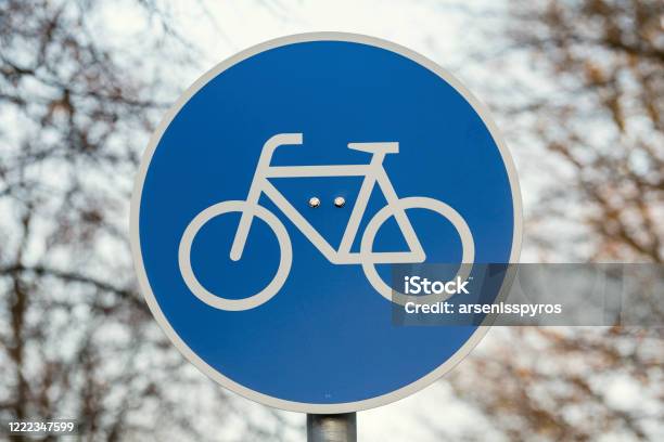 Route For Pedal Cycles Only Traffic Sign Stock Photo - Download Image Now - Sign, Bicycle Lane, Cycling