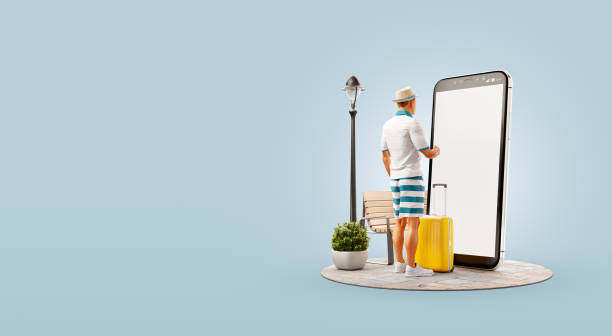 istock Unusual 3d illustration smart phone application 1222349395