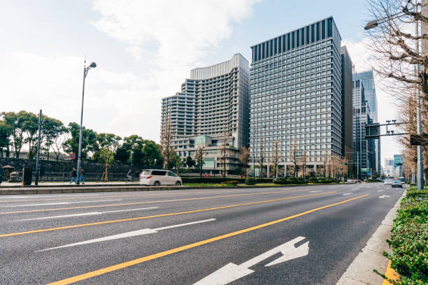 istock Empty road in Tokyo, Japan. 1222351672