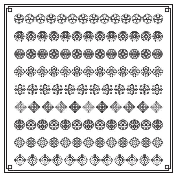 Asian fram ornament, pattern brush