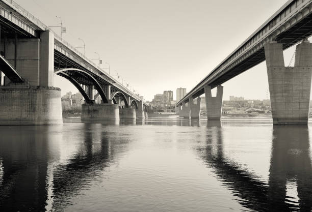 istock Bridges over the Ob river - sepia 1222355325