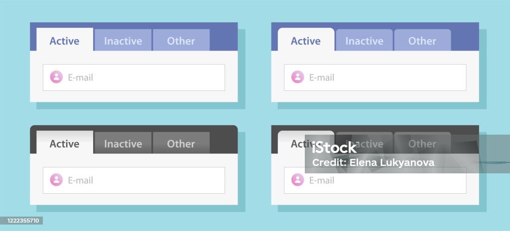 Triangular Tab Ui Tabs Ui Thiết Kế Hoặc Mẫu Trang Web Menu Theo Tab Đặt Vector Kiểu Phẳng ...