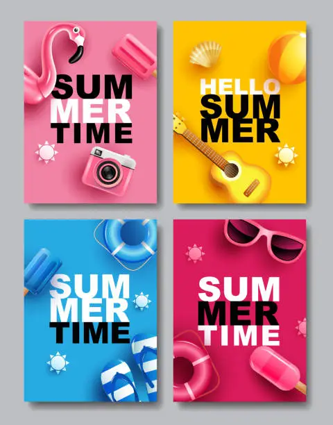 Vector illustration of Summer Sale, Banner Layout Design, colorful theme, template design, vector Illustration.