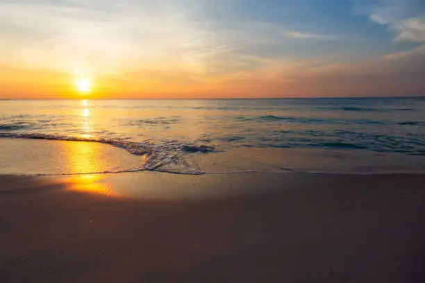 Photo of Sunset in the sea at Ko Samet  Thailand