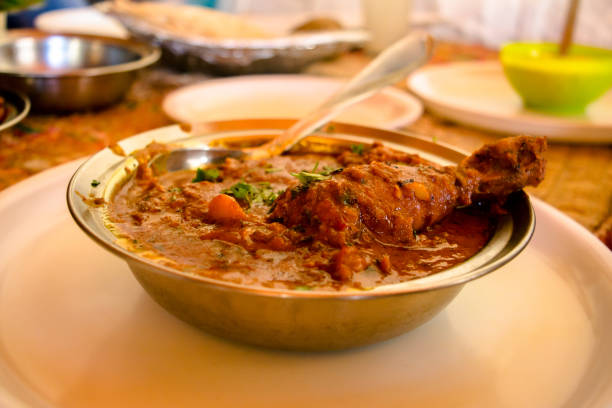 laal maas, laal chicken, famous rajasthani dish - non veg imagens e fotografias de stock