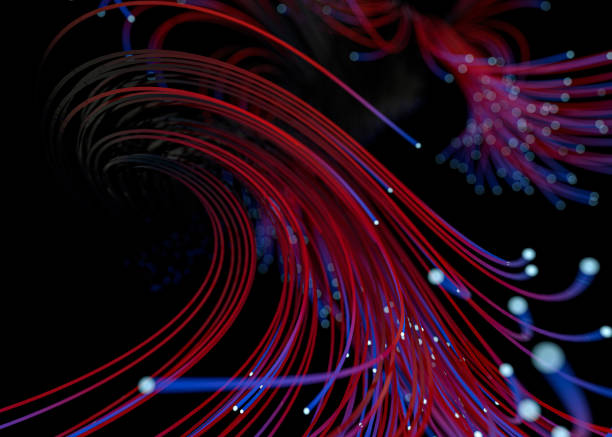 istock Data technology abstract futuristic illustration. Lines on dark background. 3D 1222361065
