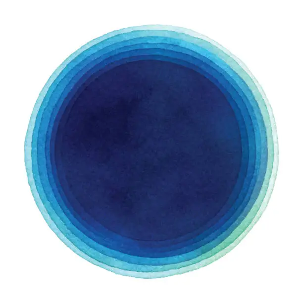 Vector illustration of Watercolor Blue Gradient Circle Background