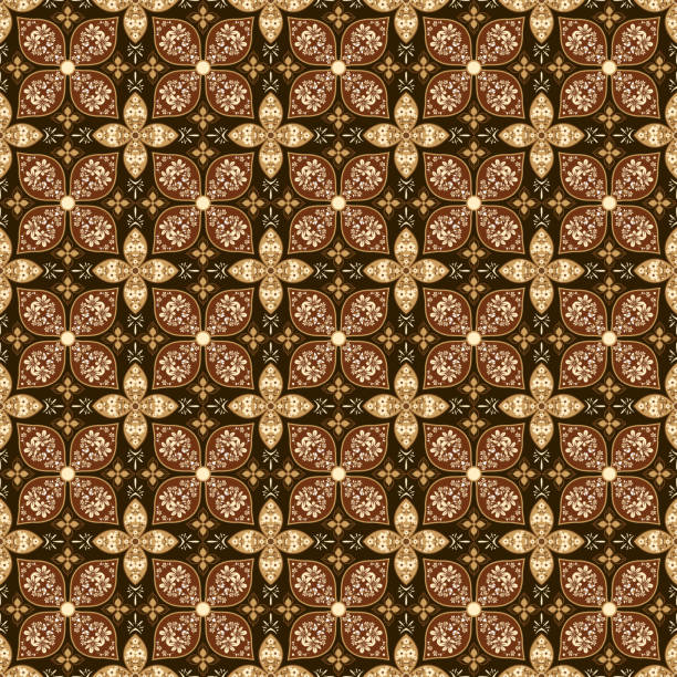 istock Seamless dark brown color design for traditional batik design. 1222363863