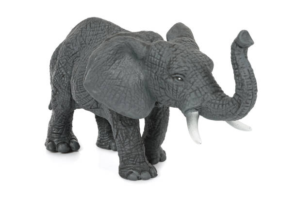 istock Elephant toy figure on white background 1222364352