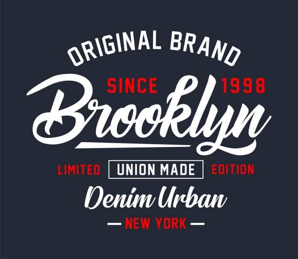 ilustrações de stock, clip art, desenhos animados e ícones de slogan design brooklyn, vector illustration. - brooklyn bridge new york city brooklyn famous place