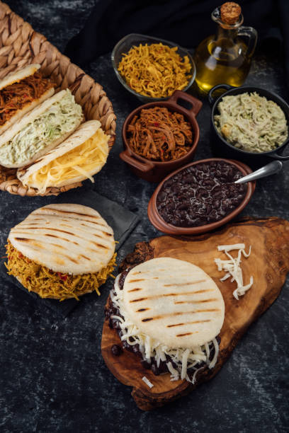 istock Different types of Venezuelan and Colombian Arepas. Typical Latin American breakfast 1222365708