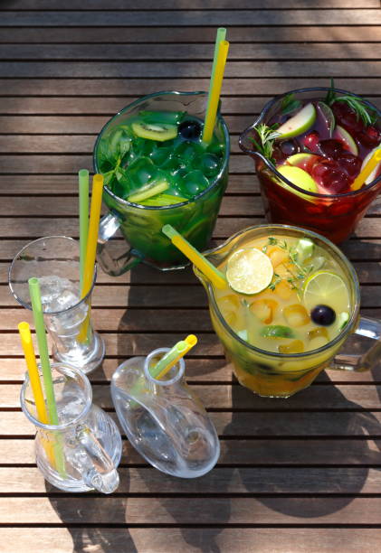 istock cold fruit juice in the park in hot weather 1222368471