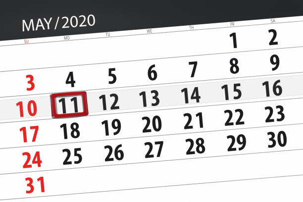 istock Calendar planner for the month may 2020, deadline day, 11, monday 1222369884