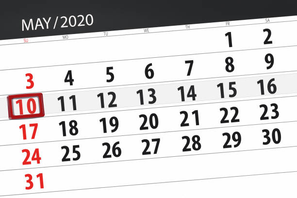 istock Calendar planner for the month may 2020, deadline day, 10, sunday 1222370005