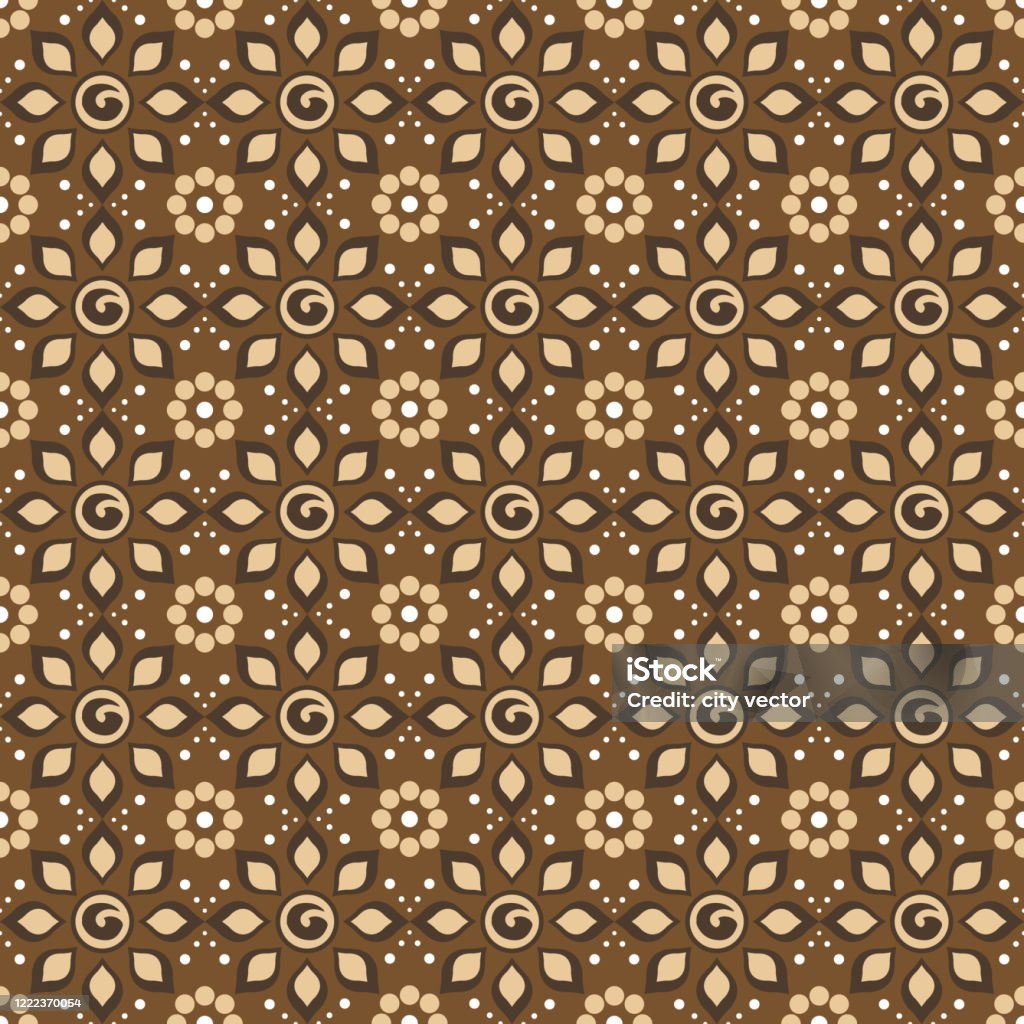 Art Work Tradisional Parang Batik With Unique Motif And Seamless Soft Brown  Color Stock Illustration - Download Image Now - iStock